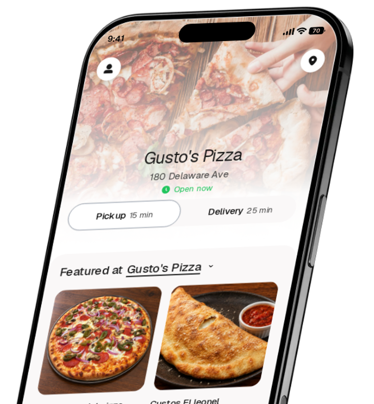Gusto's Pizza app preview