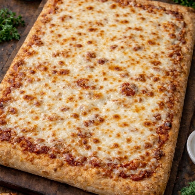 Sicilian Cheese Pizza.