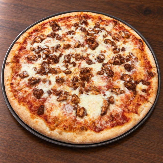 BBQ chicken pizza.