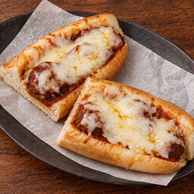 Meatball parmigiana sub.