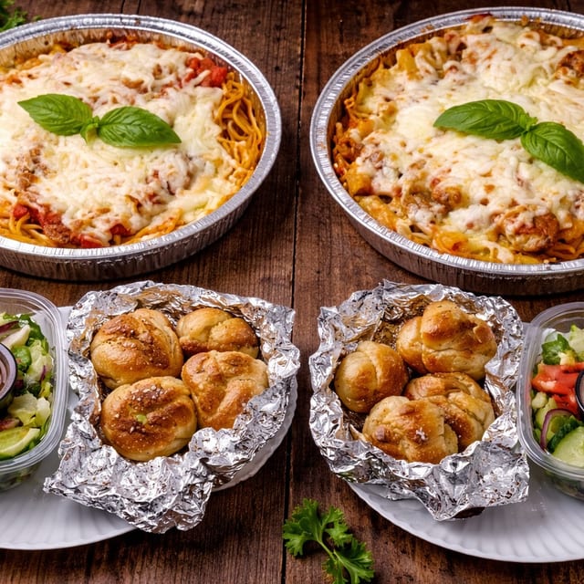 Any 2 Dinners + 2 Side Salads + Garlic Knots.