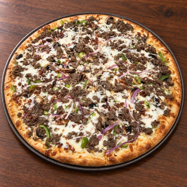 Steak & cheese pizza.