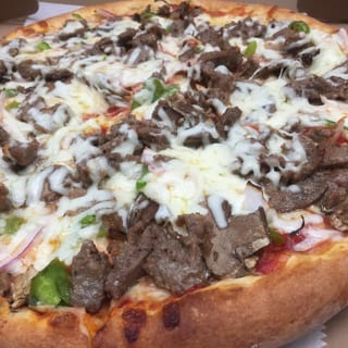Steak & cheese pizza