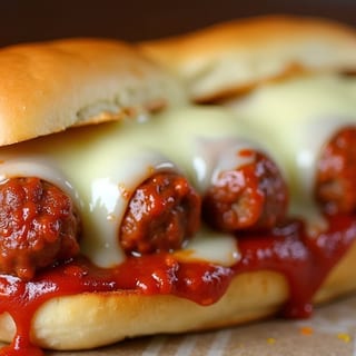 Meatball parmigiana sub