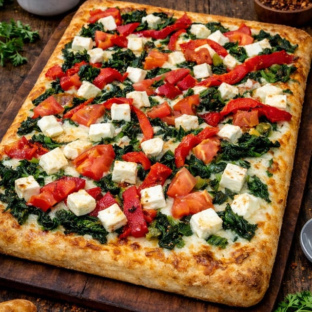Sicilian Mediterranean Pizza.