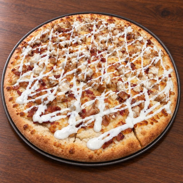 Chicken bacon ranch pizza.