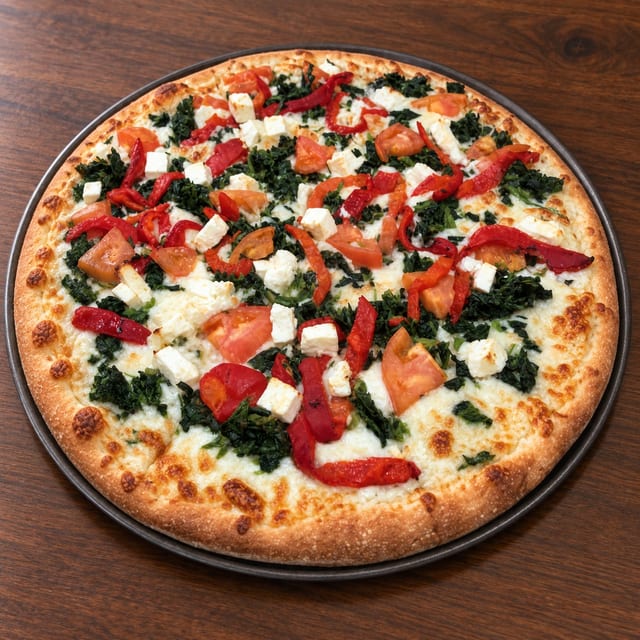 Mediterranean pizza.