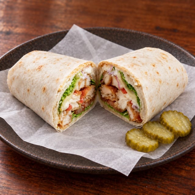 Crispy chicken wrap.