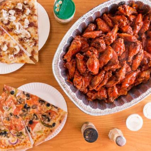 Family - 1 Large Cheese Pizza + 20 Wings + Garlic Knots.