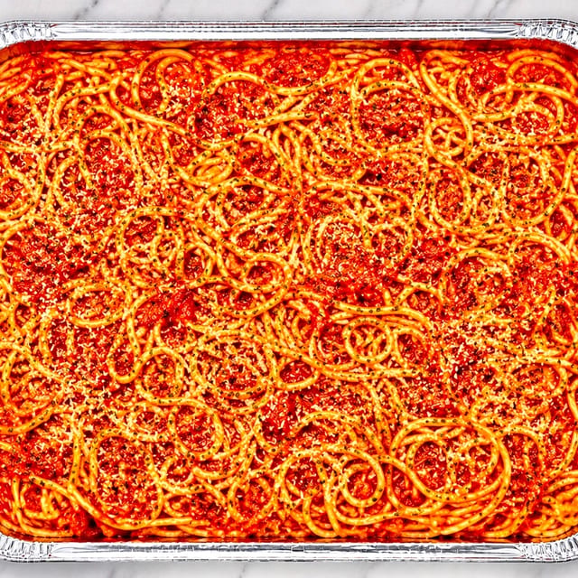 Spaghetti Marinara Tray.
