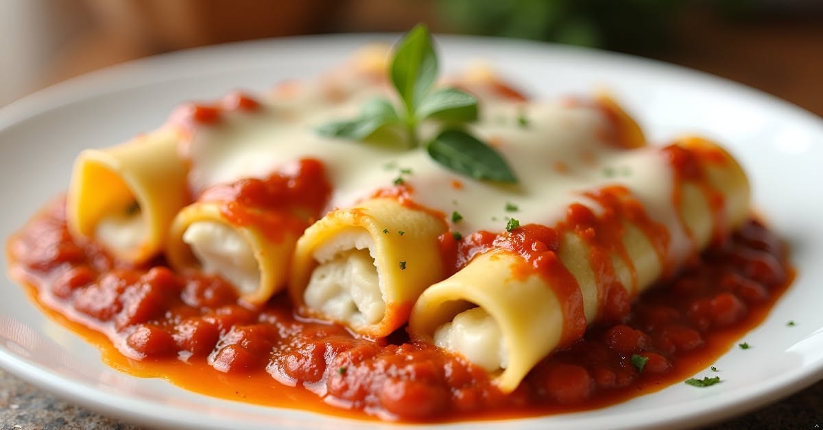 Manicotti pasta.