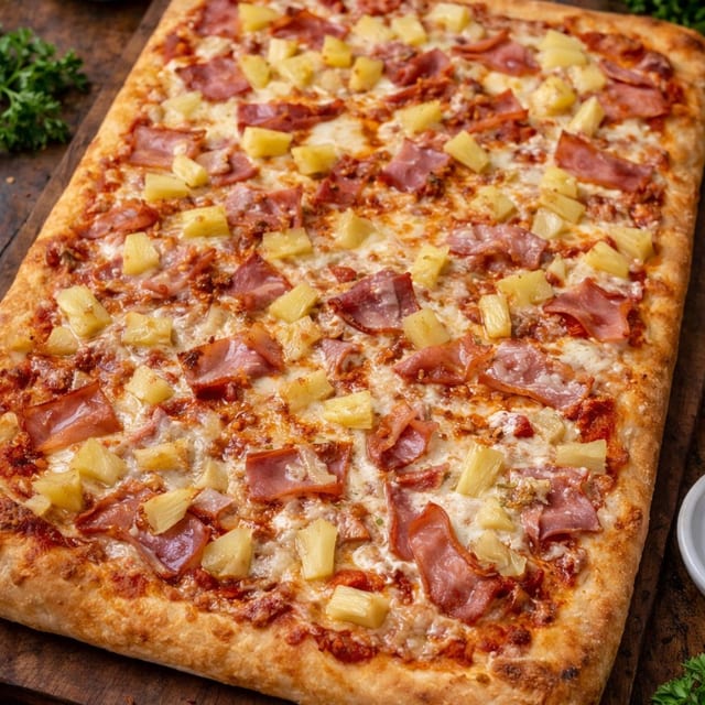 Sicilian Hawaiian pizza.
