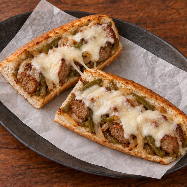 Sausage peppers onions Sub.
